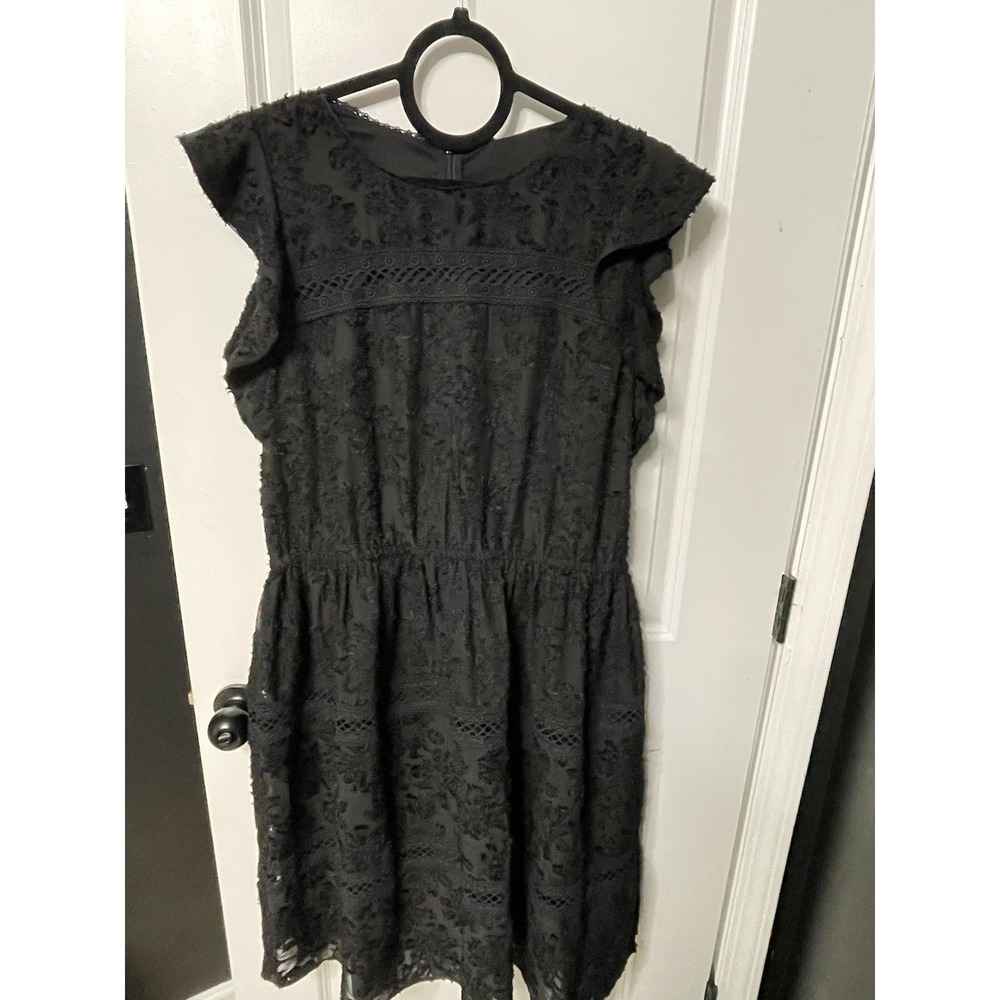 NWT Gibson Latimer Women's Lace Clip Dot Dress Black Size XL